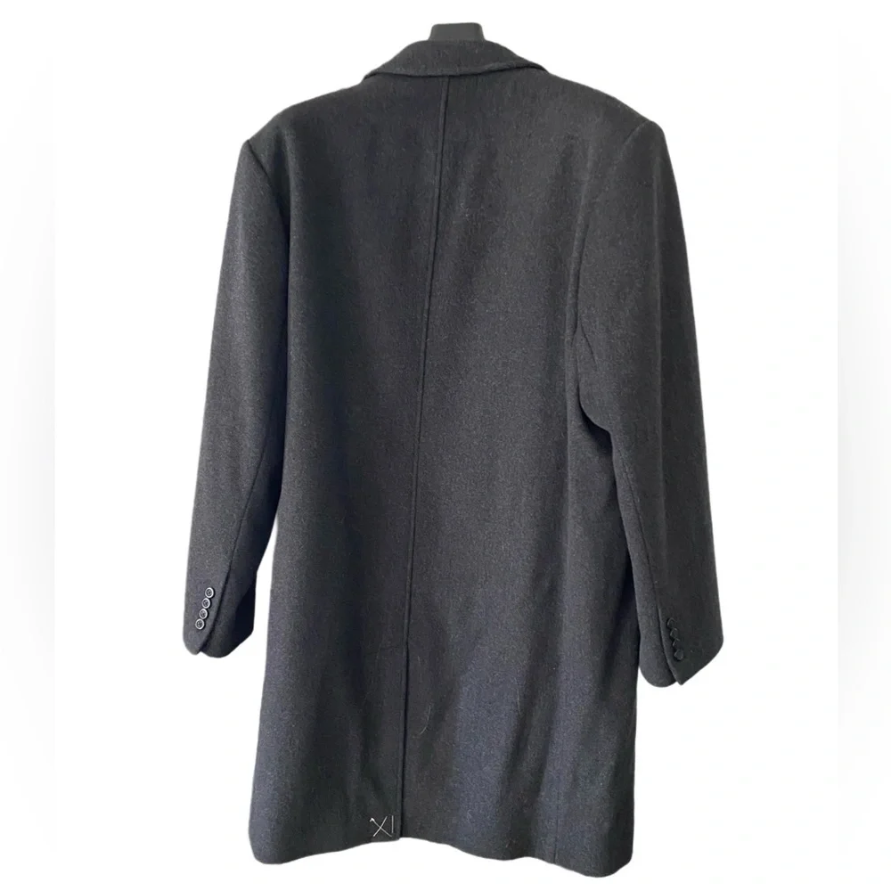 London Fog Men's Classic Dark Charcoal Wool Blend Over Coat 46L NWT